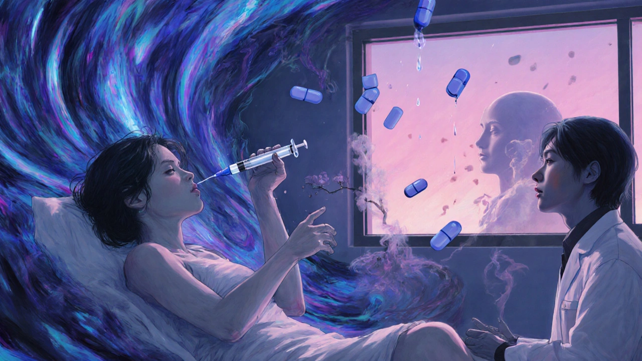 Methylene blue restores oxygen flow, transforming blue-gray skin to warmth as toxic remnants dissolve in light.