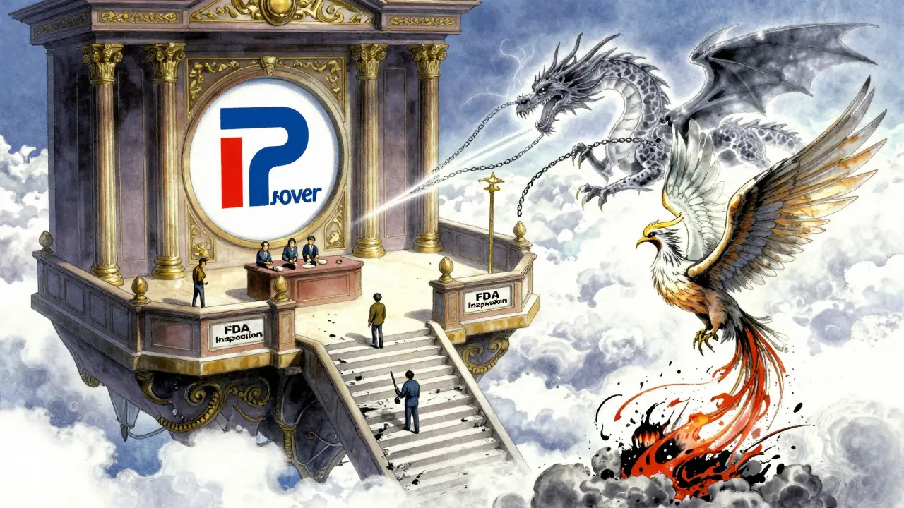A giant logo battles a dragon of authorized generics, while small firms struggle to climb FDA stairs.